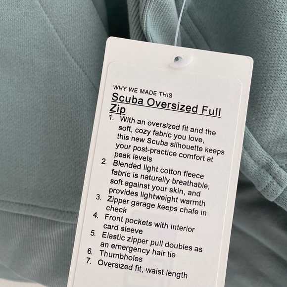 Lululemon Scuba Oversized Full-Zip * Silver Blue Size XS/S NWT - Picture 11 of 11